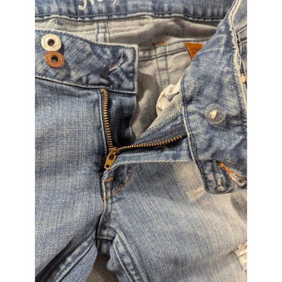 Miss Me Jeans Womens Size 29 Blu eDistressed Faded Whiskers Classic Flared Boho - Picture 13 of 16